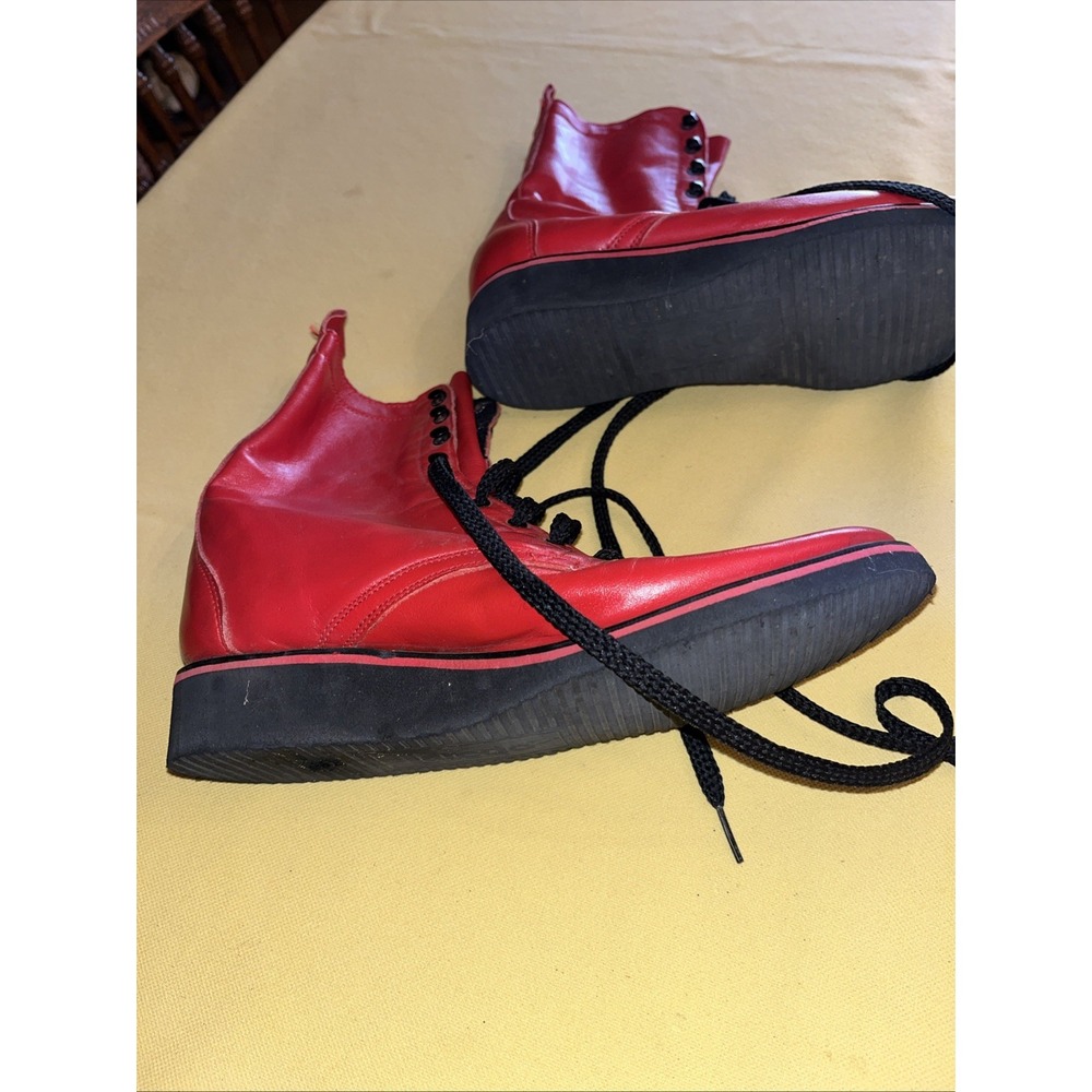 Vtg Laredo Western Red Lace Up Boots Size 6.5 Model 16540 Leather Rubber Sole. - Picture 8 of 10